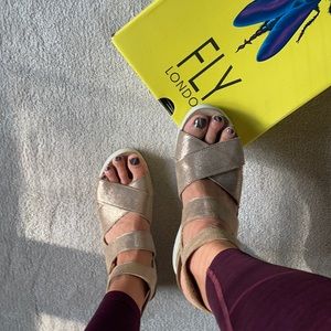 Fly London platform ankle strap sandal